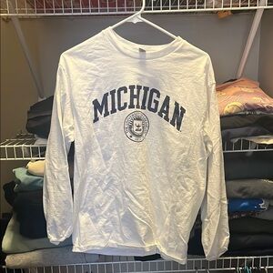 White Michigan Long Sleeve Shirt